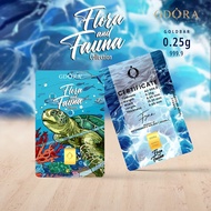 GDORA Gold Bar 0.25gram '' Flora & Fauna Turtle '' 999.99