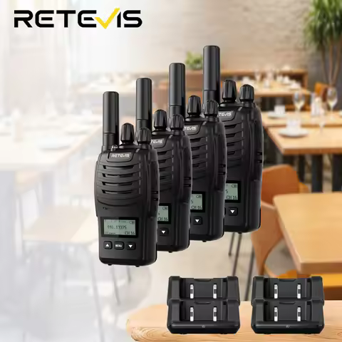 Retevis H777D Portable Walkie Talkie 4/6 Pcs PMR Lincense-free Rechargable Two Way Radio LCD Screen