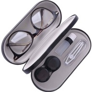 1 ชิ้น กล่องเก็บแว่นตาแบบมินิมอล 2 in 1 สำหรับผู้หญิง สำหรับชีวิตประจำวัน คอนแทคเลนส์สำหรับดวงตา คอน