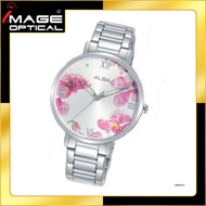 ALBA AH8683X1 Elegant Floral Dial Round Crystal Glass Luxury Watch