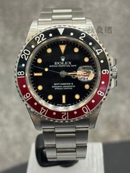 【中古風潮再現!】9成新 淨錶 舊裝 ROLEX 勞力士 GMT MASTER II 16760 FAT LADY 可樂圈 肥妹仔 啡黃夜光