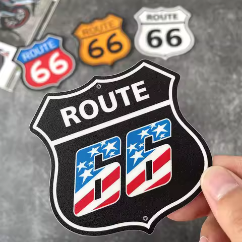 Motorcycle Frosted Stickers U.S. Historic Route 66 Sign Stickers for pcx125 yamaha sticker vespa mot