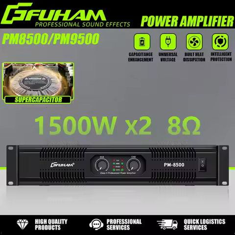 FUHAM PM8500 Power Amplifier 8 Ohm 1500W Audio Amplifier Class H Amplifier 2-Channel Audio DJ Stage 