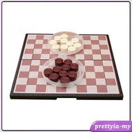 [PrettyiaMY] Checkers Board Game 10 Inches 2 Player Tournament Checker Set - Folding Portable Table 