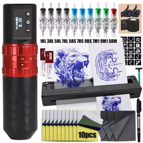Wireless Tattoo Pen Machine Kit Tattoo Pen Set with Transfer Printer Tattoo Printer Bluetooth Tattoo