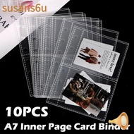SUSAN Multiple Pockets Sleeve, A7 PP Acid Free Photocard Binder Sheets, Transparent Kpop Photocard B