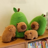 Capybara Plushie Gift 35cm/45cm/55cm - Avocado Capybara Comel | Patung Lembut Hadiah Hari Jadi Anak