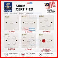 CONTROL SWITCH  / SUIS LAMPU 1 WAY SWITCH (1 GANG, 2 GANG, 3 GANG, 4 GANG, 5 GANG) Sirim