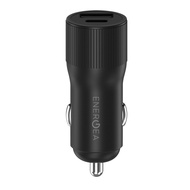 ENERGEA ALU DRIVE D18, USB-C PD 18W DUO PORT ALUMINIUM CAR CHARGER - BLACK