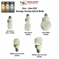 15w / 18w/ 20w/ 26w E27 Spiral, Globe, Tornado Energy Saving Bulb (Daylight , Warm White) e27 led bu