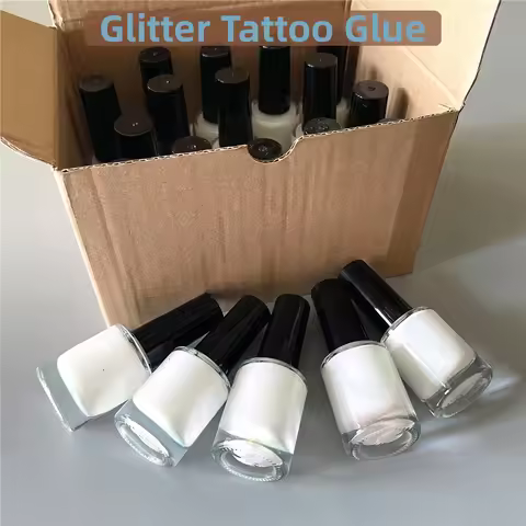 10Pcs Glitter Tattoo Body Glue Fashion Painted White Glue Body Adhesive For Temporary Glitter Tattoo