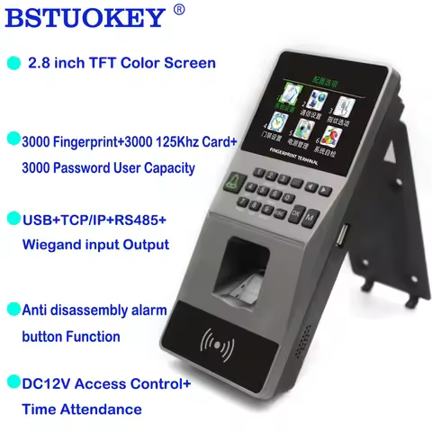 2.8 inch 125Khz RFID Biometric Fingerprint Time Attendance Access Control Keypad USB Time Clock Reco