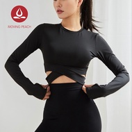 MOVING PEACH Women Yoga Top Sports Clothing T-shirt Quick Dry Fitness Top Yoga Shirt DST