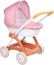 Smoby - Baby Nurse Doll's Pram for Dolls up to 42 cm (Doll Not Included) - Removable Basket, Metal F