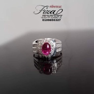 cincin lelaki silver 925 batu asli merah, cincin lelaki perak 925 batu asli, silver 925 men ring