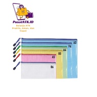 HOMBO ZIPPER POUCH BAG/MAP NET MAP ZIPPER SIZE B6 A5 B5 A4 F4