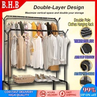 Rak Baju /Single Double Pole Strong Steel Structure Laundry Cloth Rack Organizer / Cloth Hanger Stan