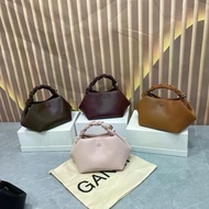 GANNI Hexagonal Handbag With Woven Handle For Women European Luxury High Texture Single Shoulder Pur