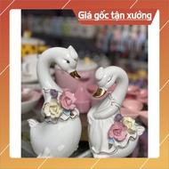 Swan Elephant Ceramic Statue