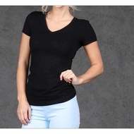 Basic V-neck Plain C0l0rs f0r w0men w/p0cket