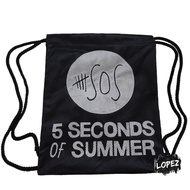 5SOS Mesh Bag 5 Seconds of Summer Rock Band Music Backpack 5 SOS Music Lopez Drawstringbag/