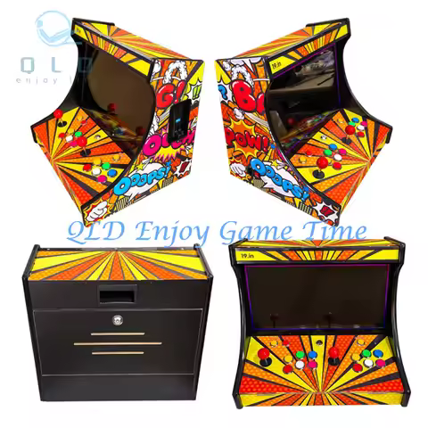 19 Inch LCD Bartop, 2 Players Mini Arcade Video Game Machine, Built-in SAGA PANDORA DX 26800 in 1, C