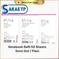 SAKAE Technical Paper Notebook Refill - M5 & Mini6 & Bible Size, 75g/m², 50 Sheets, Dot & Plain Opti