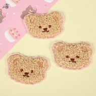 JEREMY1 5pcs Plush Teddy Bear Patches, Bear Head Self-adhesive Embroideried Badges, Apparel Cartoon 