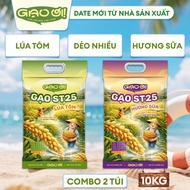 Combo ST25 Rice Milk Flavor and ST25 Rice Genuine Rice and Shrimp Oi Rice - Total 10kg