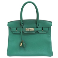 絲絨綠 Togo牛皮 Birkin 30 柏金包 手提包 C刻 銀扣【HERMES 愛馬仕】
