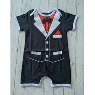 [BISA CUSTOM NAMA] Romper Bayi Jas Tuxedo - Jumper Bayi laki laki Lucu