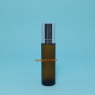 Roll On 6 Ml Amber Frossted Shiny Silver Cap / Glass Bottle / Perfume Bottle / Wind Oil Bottle / Rol