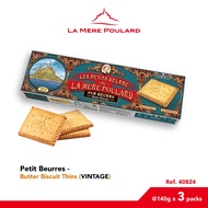 3 PACK - La Mère Poulard PETIT BEURRE - Butter Biscuits Thins (Vintage) 140g x 3 packs - 40824