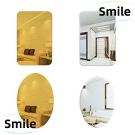 SMILE Mirror Wall Stickers Flexible Home Decoration LIvingroom Oval Rectangle