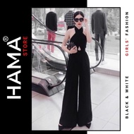 HAMA STORE H43 backless cross-over long jumpsuit - Bow lying behind the neck