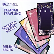Custom name practical travel prayer mat "UMMIKU", free pouch sejadah travel sejadah custom nama