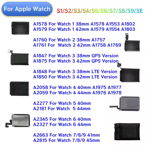 Replacement Battery For Apple Watch Series SE 1 2 3 4 5 6 7 8 9 Bateria For IWatch S1 S2 S3 LTE S4 S