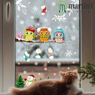 MARTIN1 Branch Owl Wall Sticker, Branch Owl Snowflake Christmas Owl Glass Sticker, Cute DIY PVC Wate
