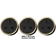 Line8 UKS-1 Power Track British Premium Socket Unit (Black Body) (PACK OF 3)