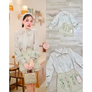 2-1528 Size S Athena Brand Set 2 pcs Long-Sleeved Shirt With Embroidered Design + Floral Skirt Pants