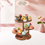 LOVIVER Wood Cake Stand Cupcake Serving Tray 4 Tier Fruit Snack Tray Desktop Decoration Dessert Disp