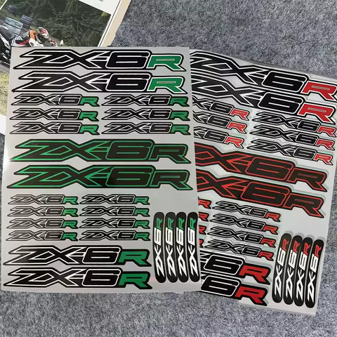 For Kawasaki Ninja ZX6R Set Stickers Motorcycle Accessories Parts Helmet Racing Fairings Tank pads D