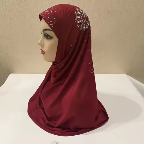 H237 beautiful big gilrs or adult muslim hijab with stones islamic scarf shawl headscarf hat armia p