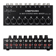 Mini Stereo 8-Channel Passive MixerNo Power 8-Channel Stereo Audio Mixer RCA Interface