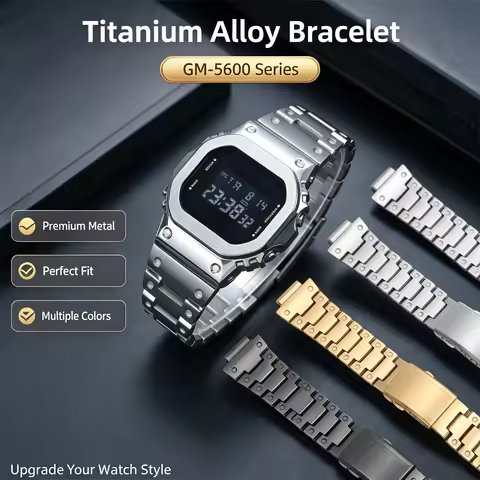 Titanium Alloy Case Strap Mod Kit For Casio G‑SHOCK 3229 DW‑5600 GW‑B5600 GW‑M5610 G‑5600U GM5600 34