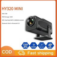 HY320 Mini Projecter 4K HD Portable Projector BT5.0 and 5G WiFi 6 Home Theater Youtube Android