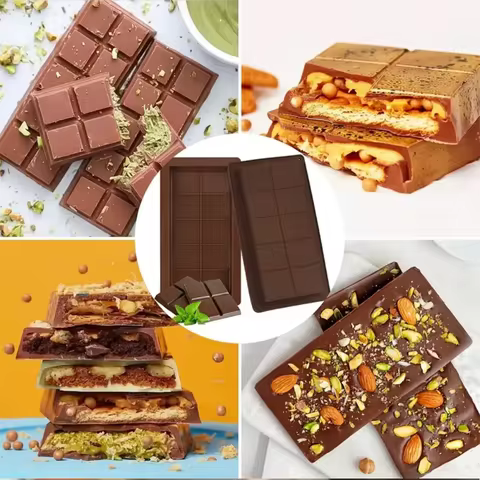 Dubai chocolate bar mold Silicone chocolate bar mold, deep rectangular, large-sized filling bar