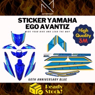 YAMAHA Ego Avantiz 60TH Anniversary CoverSet Stripe Sticker Blue White 3M Premium Motorcycle Sticker