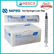 Syringe Picagari 1ml Luer Slip / Luer Lock 100pcs — Sterile Disposable MDA Nipro Connecx Medical Sup