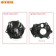 OTOM Motocross Engine Clutch Guard Ignition Cover Carbon Fiber Protection Shell For YAMAMA YZ250F 2